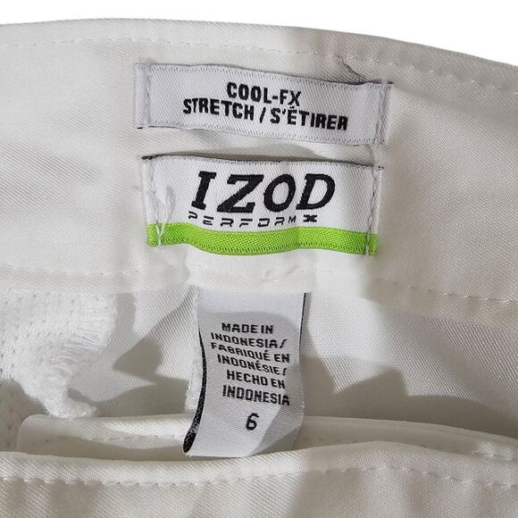 Izod Cool-FX Stretch Golf Shorts White Size 6 - Picture 4 of 5